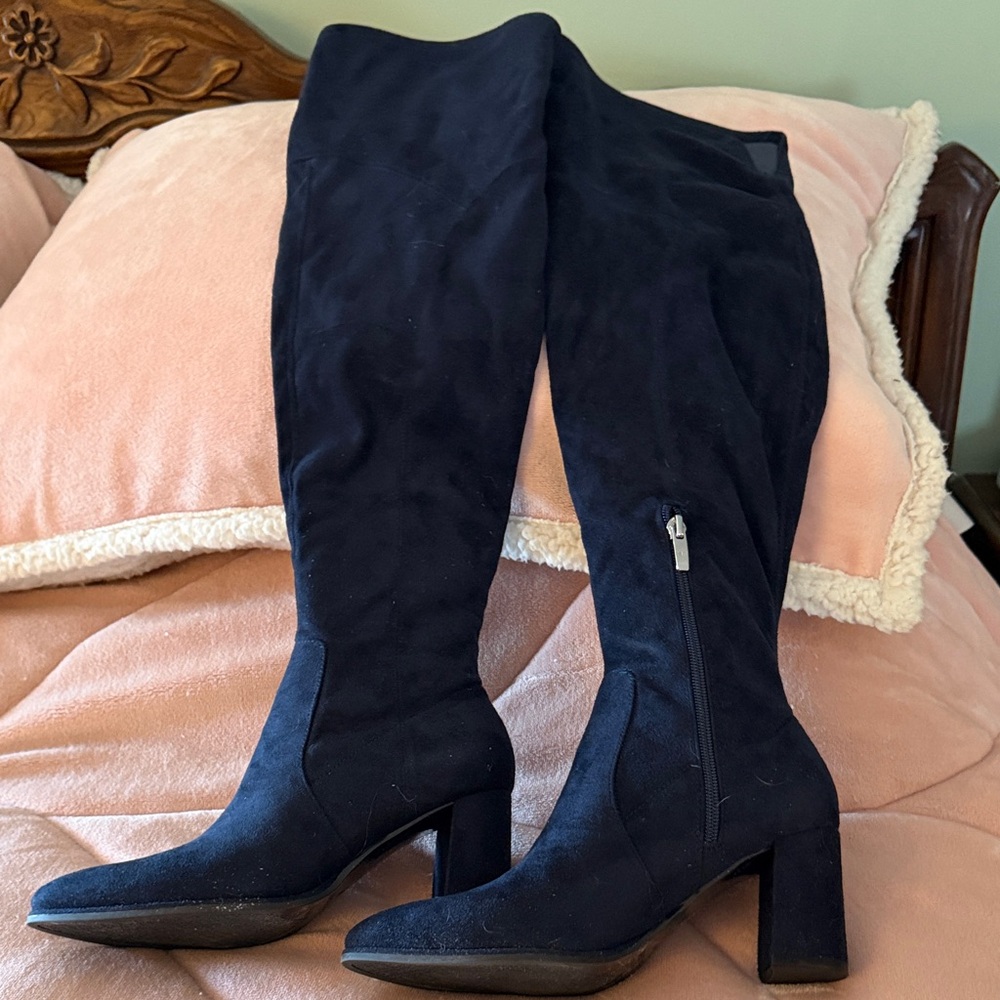 Elegant Navy Women's Over the Knee Boots